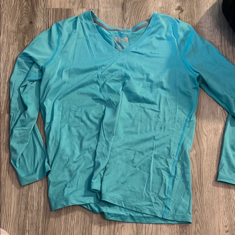 Women's Blue Long Sleeve Top